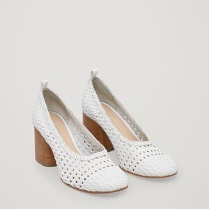 COS White Weave Pumps, Size 39/US 8